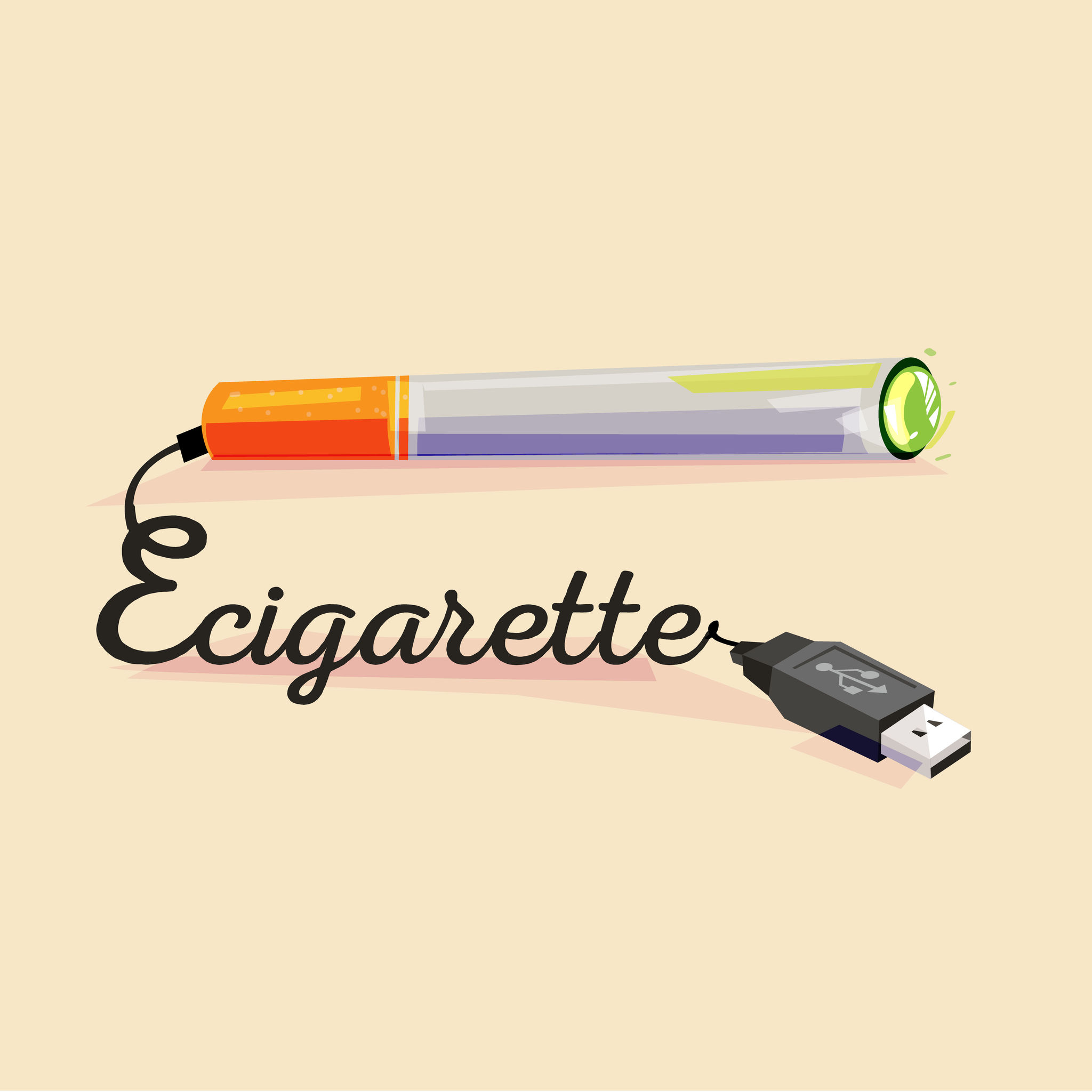 e- cigarette with usb cabl
